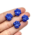 Load image into Gallery viewer, Natural Lapis Lazuli Hand Carved Dog Paw, AAA+ Quality Gemstone Flat Back Paw Carving, 13 MM Paw Charm, Dog/Cat Cute Paws for Jewelry