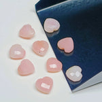 Load image into Gallery viewer, Natural Pink Opal Heart Shape Gemstone Beads, Hand Carved Faceted Heart Gemstone, Heart Briolettes, Loose Gemstone For Jewelry Making 8 MM