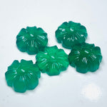 Load image into Gallery viewer, 2,3,4,5 Pcs Natural Green Onyx Hand Carved Flower Shape, Carved Flower Shape Gemstone For Jewellery, Flower Shape Gemstone, 12 mm
