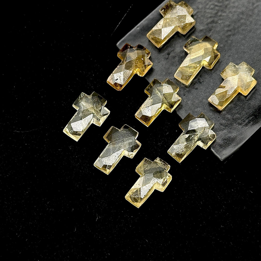 Natural Citrine Faceted Cross Shape Beads, AAA Citrine Hand Carved Cross Shape Stone, Spiritual Beads, Healing Beads, 15 MM