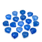Load image into Gallery viewer, Pretty Blue Chalcedony Heart Shape Beads, Hand Carved Heart Charms for Jewelry Making, Faceted Heart Shape Briolette's, 13 MM