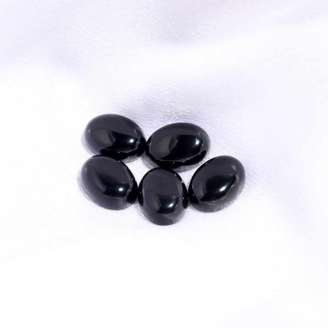 Black Onyx Oval Shape Beads, Black Onyx Hand Carved Smooth Gemstone Beads, Loose Carving Beads, Oval Charms for Jewelry Making 12X16 MM