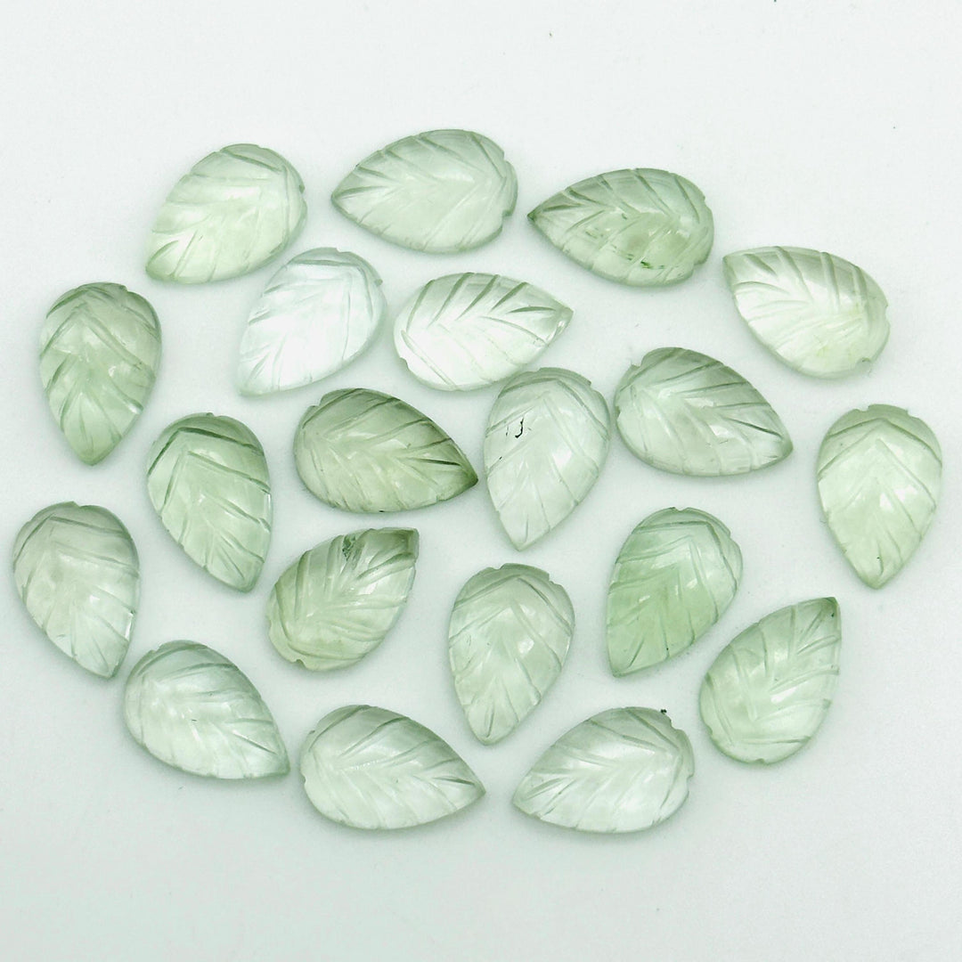AAA Green Amethyst Leaf Shape Briolettes, Amethyst Hand Carved Leaf Shape Gemstone Beads, Green Leaf Beads, 14 MM Loose Leaf Charms