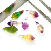 2,3,4,5 pcs 100% Natural Fluoride Fancy Shape Carved Gemstone, Loose Gemstone, pyramid Shape Gemstone Jewlery, Carved Gemstone 20X7mm