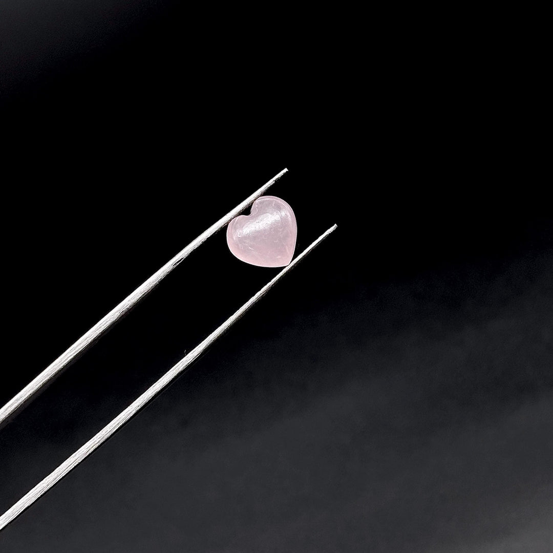 Mini Rose Quartz Heart Shape Beads, Natural Rose Quartz Smooth Heart Beads, Jewelry Making Plain Pink Heart Gemstone Briolette's, 8 MM
