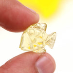 Load image into Gallery viewer, Mini Lemon Quartz Fish Shape Stone, Natural Lemon Quartz Fish Charms for Jewelry Making, 18 MM