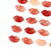 Natural Pink Lips Gemstone Charms, Pink Strawberry Handmade Carving Lips Shape Beads, Lips Shape Fancy Charms, 14X8 MM Pink Lips Beads