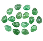 Load image into Gallery viewer, AAA+ Green Strawberry Pear Beads: Faceted Briolette Gemstone Pair (9x12 mm)