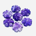 Load image into Gallery viewer, 2,3,4,5 Pcs Natural Amethyst Hand Carved Flower Shape, Carved Flower Shape Gemstone For Jewellery, Flower Shape Gemstone, 12 mm