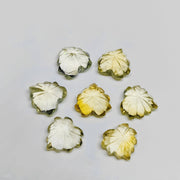 2,3,4,5 Pcs Natural Citrine Heart Shape Carving Gemstones , Fancy Shape Briolettes For Jewelry Making, 10 MM Loose Carving Gemstone Beads