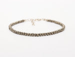 Load image into Gallery viewer, Natural Pyrite Beaded Bracelet, Faceted Pyrite Beads Bracelet, Gemstone Silver Bracelet/Anklet, Yoga/Meditation and Pyrite Bracelet, 3.5 MM