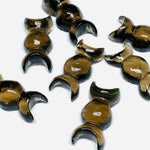 Load image into Gallery viewer, 2,3,4,5 Pcs Natural Smokey Quartz Hand Carved Triple Moon Shape, Carved Triple Moon Shape Gemstone For Jewellery, 22X10 mm