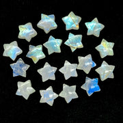 Rainbow Moonstone Star Beads: AAA Briolette Charms, 10mm