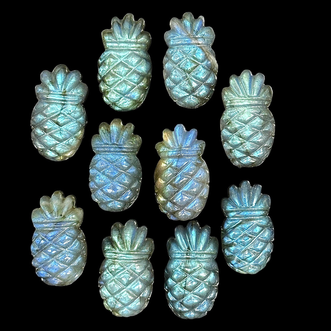 Flashy Labradorite Ananas Shape Gemstone, Carved Labradorite Pineapple Shape Stone, Ananas Carving Beads, Fruit Shape Hand Made Stones 24 MM