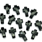 Load image into Gallery viewer, 1,2,3,4,5 pcs Natural Black Onyx Cross Shape Gemstone Beads, Faceted Cross Shape Carving Beads, 15X10 MM Cross Shape Charms, Energy Beads