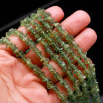 Load image into Gallery viewer, Green Apatite Uncut Beads Strand, Green Apatite Chips Beads for Jewelry Making, 16" Inch Uncut Chip Beads, Freeform Uncuts