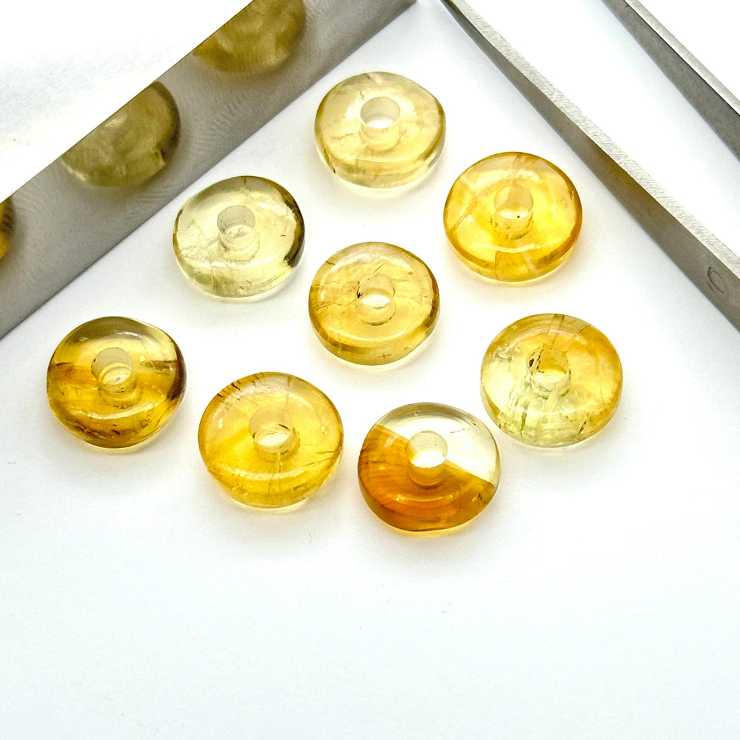 2,3,4,5,6 pcs 100% Natural citrine donut Shape Carved Gemstone, Loose Gemstone, donut Shape Gemstone for Jewlery, Carved Gemstone 12 mm