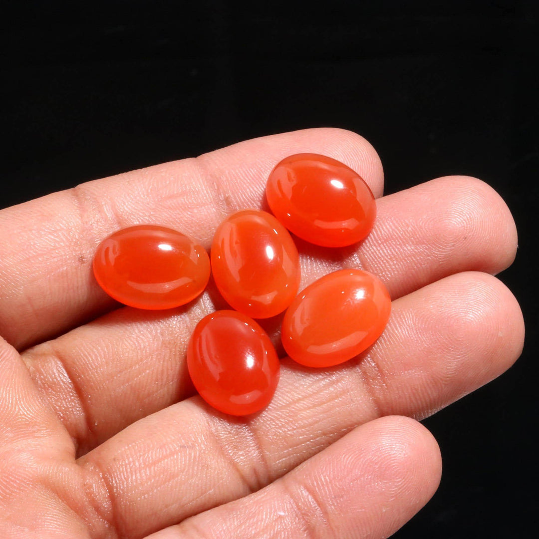 Natural Carnelian Oval Shape Beads, Hand Carved Smooth Gemstone Beads, Loose Carving Beads, Carnelian Oval Charms for Jewelry Making 12X16MM