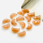 Load image into Gallery viewer, 2,3,4,5Pcs Natural peach moonstone Hand Carved Moon Shape Briolette, Carved Moon Shape Gemstone Jewelry, Faceted Moon Shape Briolette 12x7mm