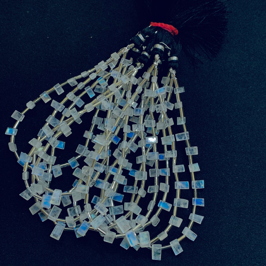 AAA Quality 100% Natural Rainbow Moonstone Fancy Shape Carving Beads Strand, 8 Inch Strand, Carved Gemstone For Jewellery 5.5X3 8X4.5 mm