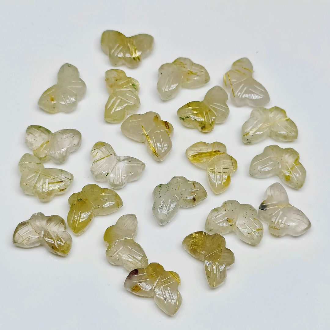 2,3,4,5,6 100% Natural Golden rutile Butterfly Shape Carving, Hand carved Butterfly shape Gemstone, carved Gemstone jewellery Making,12X7 mm