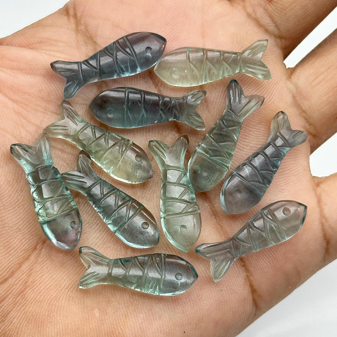 Pretty Green Fluorite Fish Shape Beads, Natural Green Fluorite Fish Shape Briolette's, Sea Fishes, 25 MM, Fish Charms for Jewelry