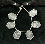 Load image into Gallery viewer, Incarved Crystal Quartz Hexagon Gemstone Beads: Handmade Jewelry Making (11x16 mm)