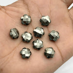 Load image into Gallery viewer, Natural Pyrite Hand Carved Flower Shape Beads, Faceted Pyrite Flower Shape Briolettes, Jewelry Making Gemstone Flower Chams 10 MM