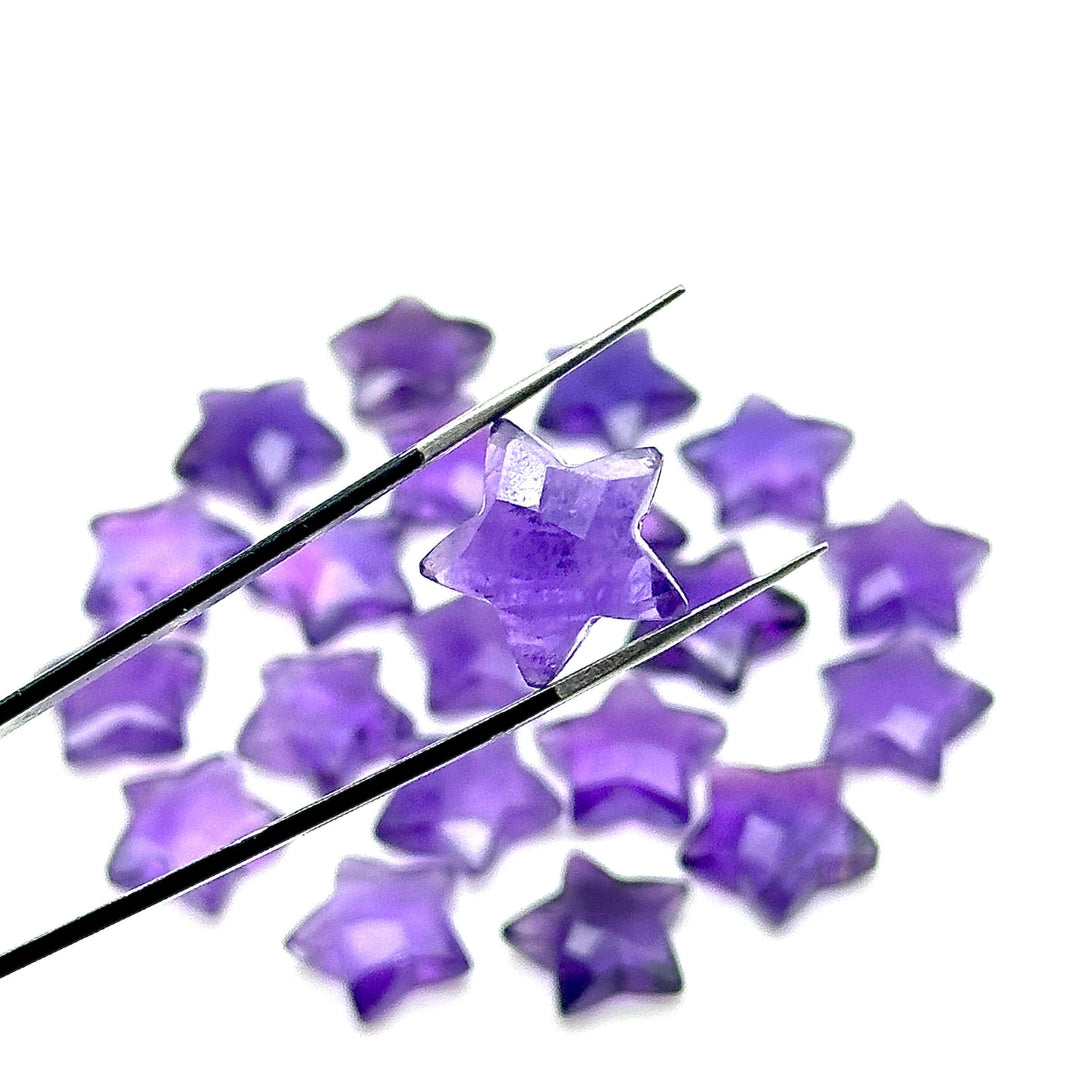 Natural Amethyst Star Shape Briolettes, AAA Purple Amethyst Star Shape Gemstone for Jewelry Making, Purple Star Charm Beads, 15 MM
