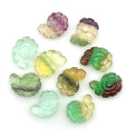 Load image into Gallery viewer, Natural Fluorite Carved Shell Beads, Hand Carved Snail Shell Shape Gemstone, Seashell Charm 16 MM Rainbow Fluorite Shells For Jewelry Making