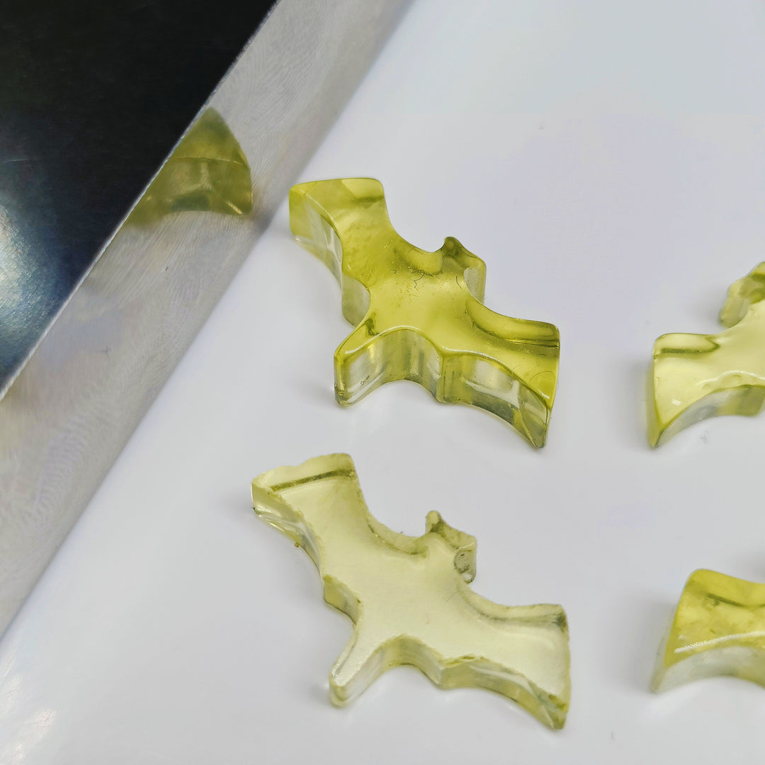 2,3,4,5 Pcs Natural Lemon Quartz Hand Carved Bat Shape, Bat Shape Gemstone For Jewellery, Bat Shape Gemstone, 20X10 mm