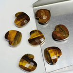 Load image into Gallery viewer, 2,5,7,8,9,10 Pcs Natural Tiger Eye Heart Shape Gemstone, Faceted Hand Carved Heart loose gemstone,  Faceted Heart Shape Gemstone, 10mm