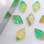 Load image into Gallery viewer, 2,3,4,5,6 Pcs Natural fluoride fancy Shape Carving, Hand Carved Gemstone, backside intersection Gemstone, Carved Gemstone, 16X10 mm
