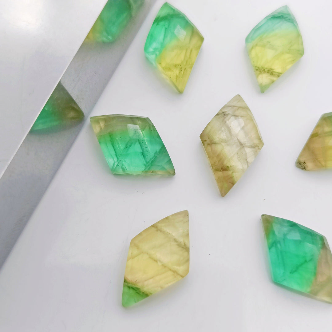 2,3,4,5,6 Pcs Natural fluoride fancy Shape Carving, Hand Carved Gemstone, backside intersection Gemstone, Carved Gemstone, 16X10 mm