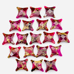 Load image into Gallery viewer, Hot Pink Mohave Turquoise Ninja Star Shape Beads, Carving Beads, Copper Hot Pink Turquoise Gemstones, 11X15 MM Jewelry Making Charms Beads