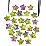 Load image into Gallery viewer, Rare Neon Green &amp; Purple Turquoise Star Shape Beads, Green Turquoise Faceted Star Beads, Gemstone Carvings, Hand Carved Charm Beads 10 MM