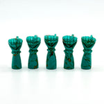 Load image into Gallery viewer, AAA Copper Turquoise Hand Shape Carving, Green Turquoise Punch Shape Stone, 27 MM Loose Hand Fist Charm For Jewelry Making, Hamsa Charms