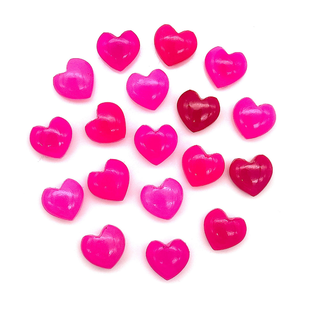 Dazzling Hot Pink Chalcedony Heart Beads, Pink Chalcedony Smooth Heart Shape Beads, Loose Gemstones, 10 MM Heart Charms for Jewelry Making