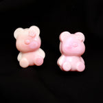 Load image into Gallery viewer, 1 PC Mother Of Pearl Teddy Bear Shape Carving, Pink Pearl Gummy Bear Beads for Jewelry Making 25 MM, Top to Bottom Drill