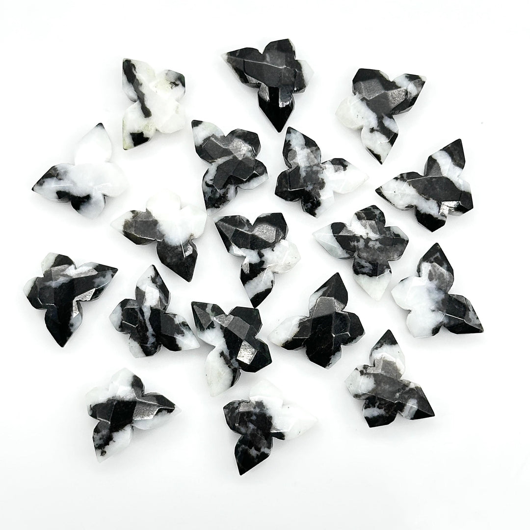 Rare Zebra Agate Butterfly Shape Beads, Black Agate Faceted Butterfly Shape Briolettes, Hand Carved Butterfly Gemstones for Jewelry, 14 MM