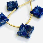 Load image into Gallery viewer, 1,2,3,4,5 pcs 100% Natural Lapis Lazuli Fancy Shape Carved Gemstone, Fancy Shape Carving, Carved Gemstone For Jewellery 12.3 mm