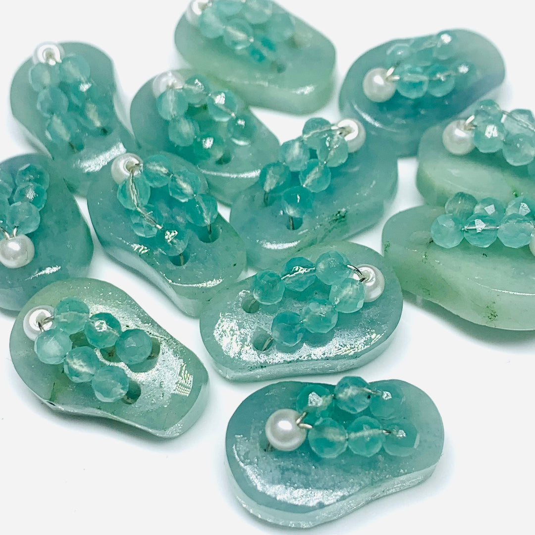 1 Pair, 100% Natural Aquamarine Slipper Shape Gemstone, Carved Gemstone, Loose Gemstone, Slipper Shape Gemstone, Carved Slippers, 18X11 mm