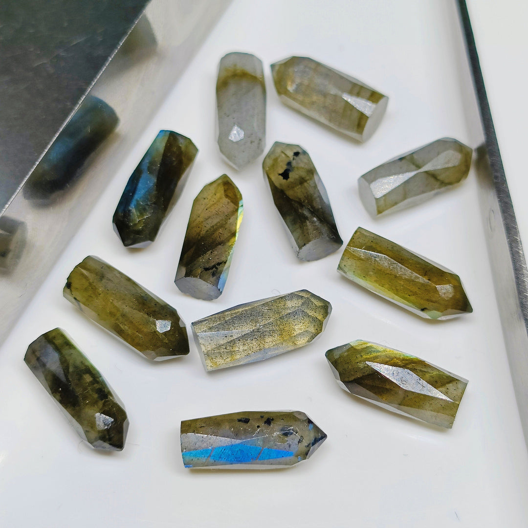 2,3,4,5 Natural Labradorite Faceted Pencil Shape Loose Gemstone, Labradorite Loose Gemstone, Gemstone For Jewellery 13.5X5.5 mm