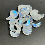 Load image into Gallery viewer, Rainbow Moonstone Moon Beads: Hand Carved Briolette Gemstone, 12mm