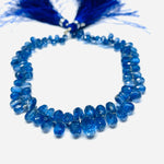 Load image into Gallery viewer, Amazing AAA Quality 100% Natural Kyanite Pear Shape Faceted Beads Strand, 7" Strand, Jewellery Making Gemstone, 6X4 13X8 mm