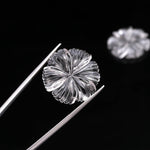 Load image into Gallery viewer, Crystal Quartz Flower Shape Carving, Clear Crystal Flower Shape Gemstone Beads, Flower Charms, 25 MM Reiki Healing Crystal Gifts