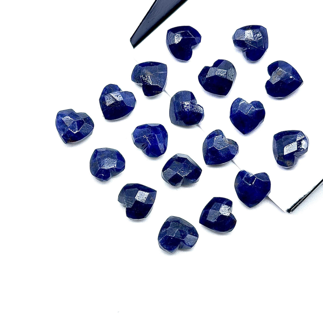 Natural Sodalite Heart Shape Beads, AAA Sodalite Faceted Heart Carving Beads, Loose Blue Heart For Jewelry Making, Heart Charms Beads, 8 MM