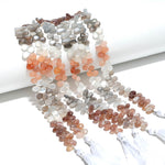 Load image into Gallery viewer, Multi Moonstone Pear Shape Beads, Chocolate, Peach, White, Gray Moonstone Smooth Pear Side Drill Beads for Jewelry Making, 7 Inch, 8-9 MM
