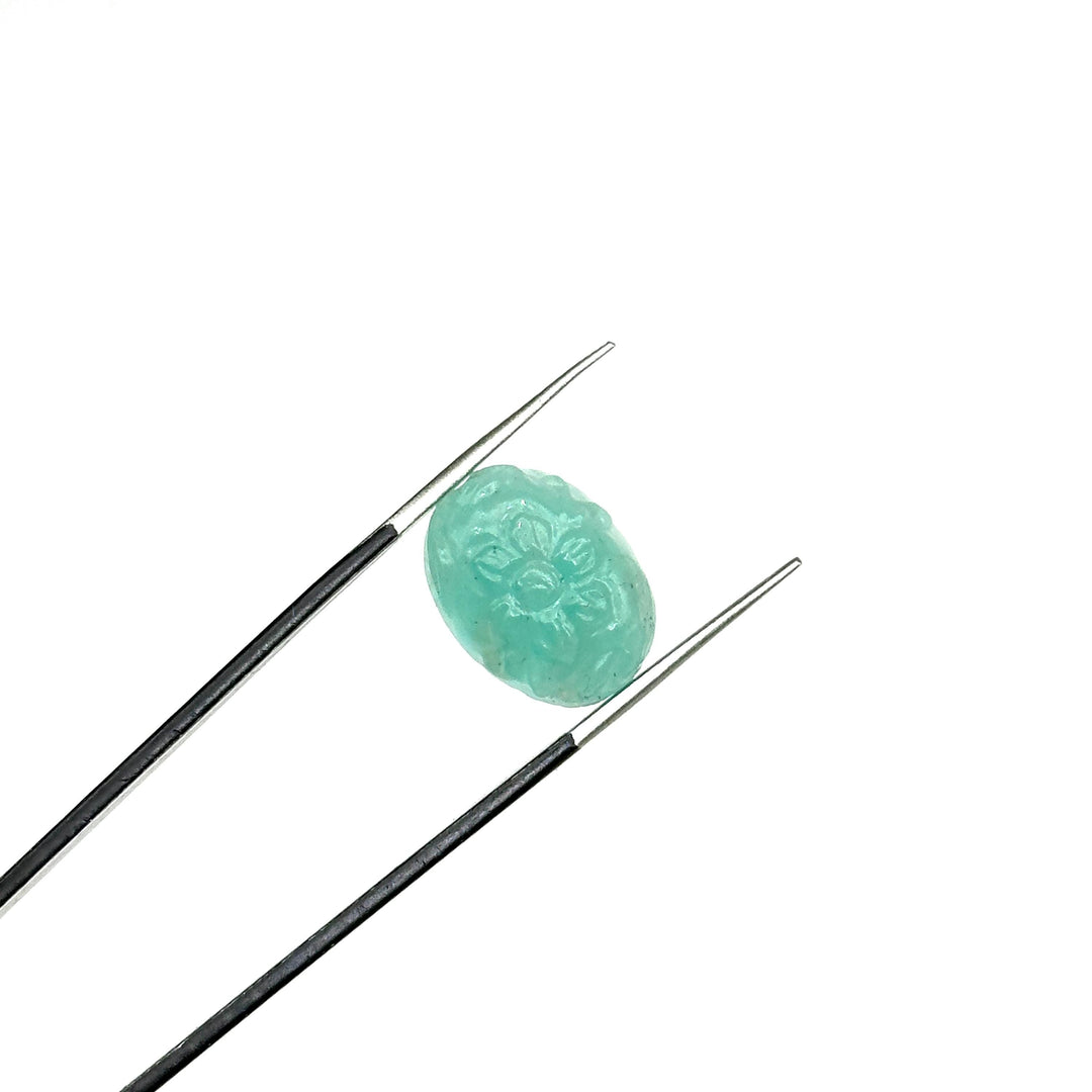 Amazing Amazonite Carved Oval Shape Beads, Hand Carved Gemstone Beads, Loose Carving Beads 12X16 MM Amazonite Oval Charms For Jewelry Making