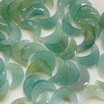 Load image into Gallery viewer, 2,3,4,5 Pcs Natural Aquamarine Hand Carved Moon Shape Briolettes, Carved Moon Shape Gemstone For Jewellery, Moon Shape Briolettes 17mm